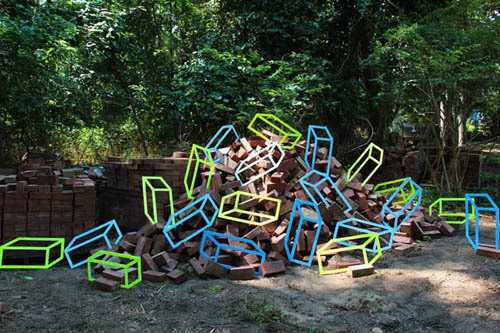 showslow:  Outdoor Tape Installations by Aakash Nihalani | Website | Tumblr Previously (x) 