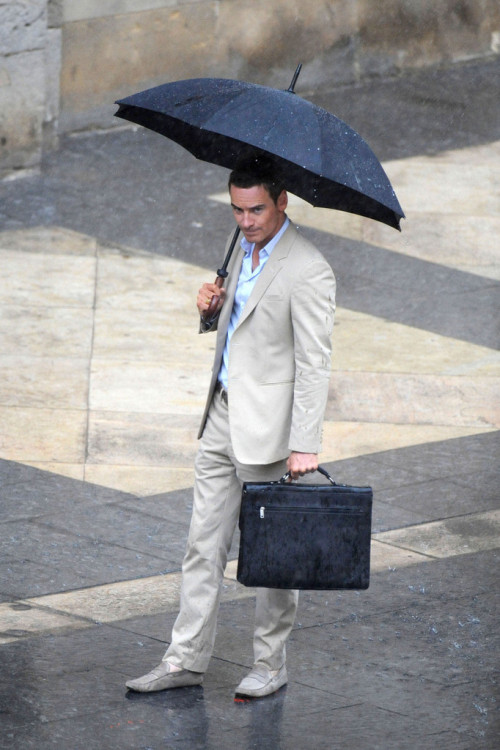 findthewalker:It looks like he’s pissed at the rain. Like “How dare you rain on me I’m Michael Fucking Fassbender and I 