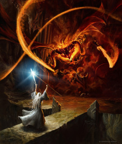 swordnsorcery:  Gandalf and the Balrog by