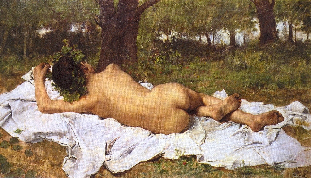 thisblueboy:  Joaquin Agrasot y Juan (Spanish, 1837-1919), Young Bacchus (Baco Joven),