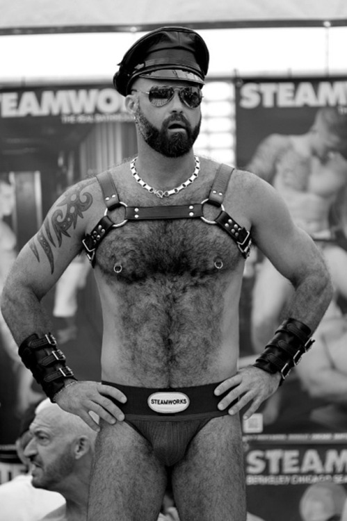 supervillainl:  Hairy harnessed stud. 