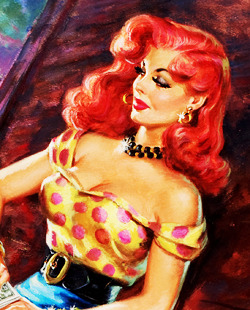 vintagegal:  Bad Girls of Pulp art  I bet these are all from those lesbian pulp novels!Stupid,