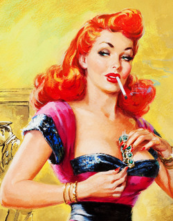 vintagegal:  Bad Girls of Pulp art  I bet these are all from those lesbian pulp novels!Stupid,
