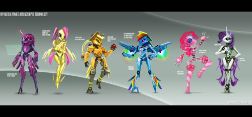 epicbroniestime:  me encanta los diseños =D http://rubendevela.deviantart.com/art/My-Mecha-Ponies-252812580?q=favby%3Abionitransxd%2F42721534&qo=17