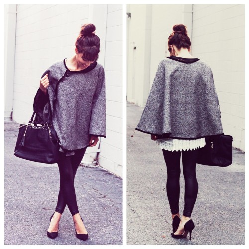 DIY Easy Audrey Hepburn Inspired Wrap Cape Tutorial from In Honor of Design. Only one yard of fabric