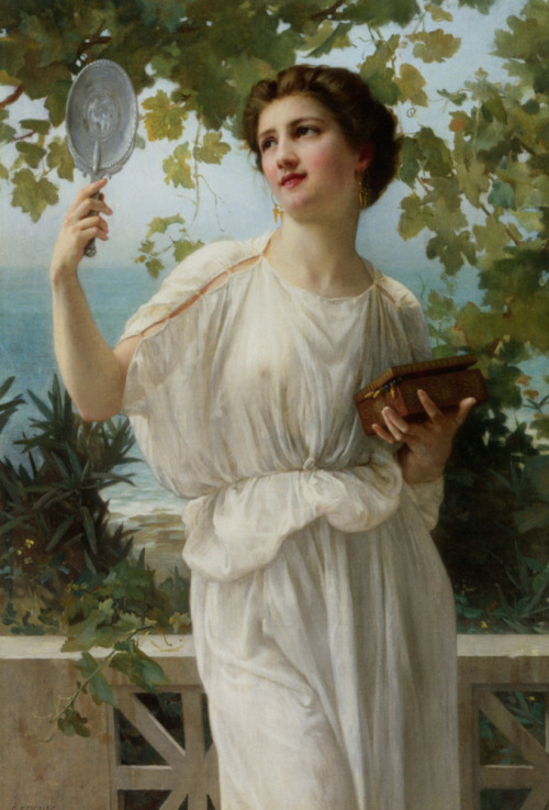 the-garden-of-delights: “Admiring Beauty” by Guillaume Seignac (1870-1924).