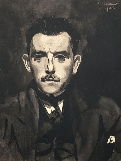 blastedheath:  Léon Spilliaert (Belgian, 1881-1946), Portrait de Docteur De Knop, 1926. Drawing with wash, 44 x 32 cm. 