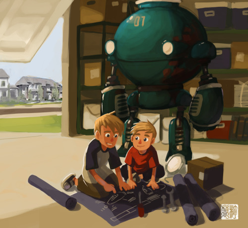 yumegawa:Illustrations for my portfolio project assignment. ‘The Robot Boys’ © Daryl Toh Liem Z