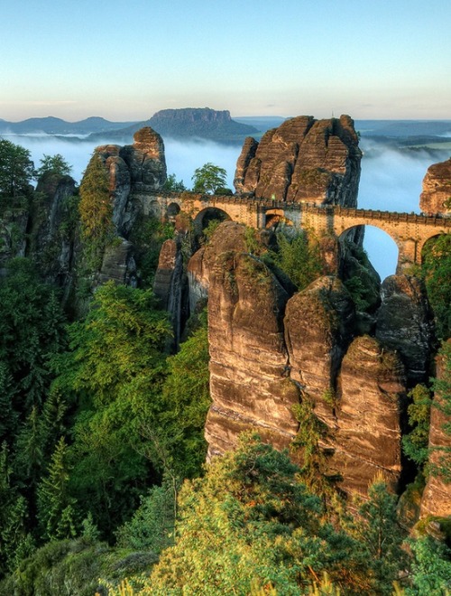 bluepueblo:  Elevated, Bastei Bridge, Germany photo via mai