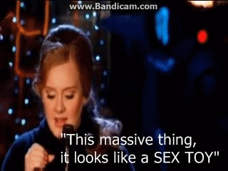 waiting-for-adele:  Adele on her sexy warm-up routine. [It looks like a sex toy]