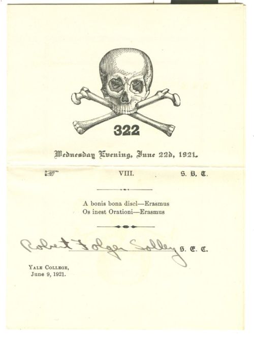 furtho:Yale University Skull Bones Society Fraternity Initiation, 1921(via Skull and Bones Invitatio