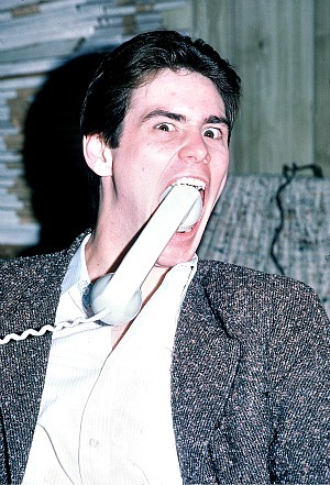 Jim Carrey photographed by Robert Landau, 1984.