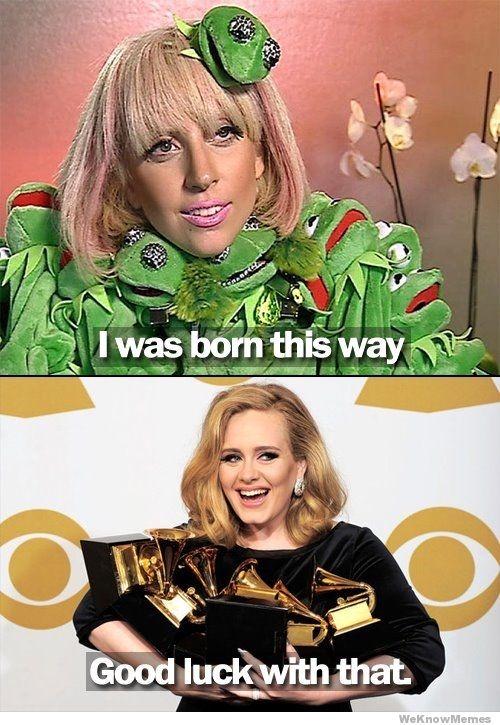 favoritewoman:  right—as—adele:  be said: I like Gaga too 