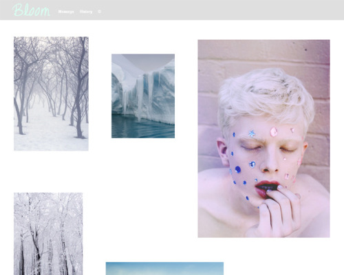 “Bloom” Preview / Download Auto Columns Multisized Posts Show Icons (Reblog and Like) on