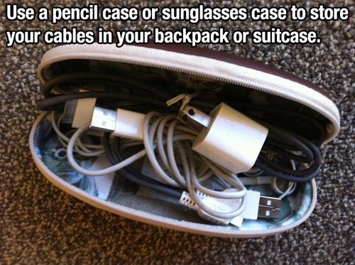 lifemadesimple:  Travel pack of Cables