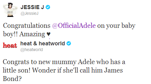 nothingbutadele:  Congratulations to Adele and Simon on the birth of their baby boy.