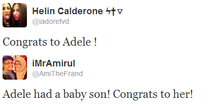 nothingbutadele:  Congratulations to Adele and Simon on the birth of their baby boy.