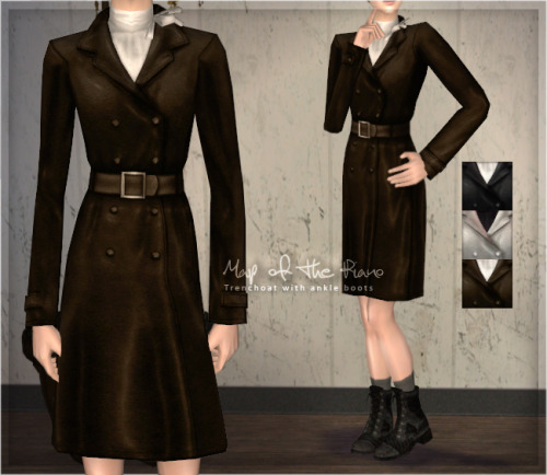 Trenchcoat with ankle boots for AF. (TBTO-gift for Io)
