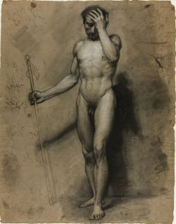 mrsramseysshawl:  Paul Emile Detouche (French, 1794-1874), Standing Male Nude, n.d. 