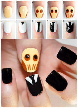 doctorwho:  Beauty Geek: How to create ‘Doctor Who’ The Silence nail art | PopStyle Click through for instructions