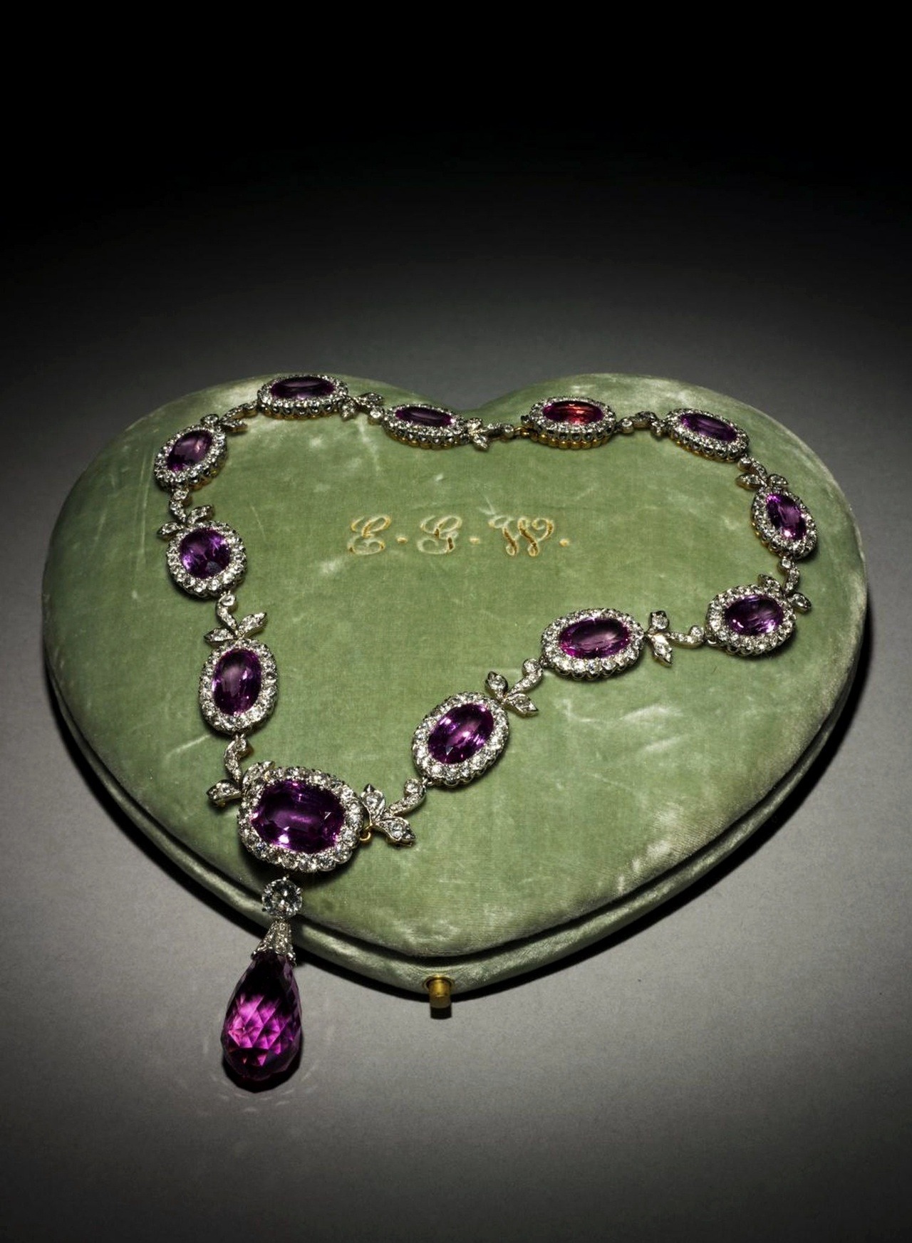 highvictoriana:  Tiffany &amp; Co. amethyst and diamond necklace, c. 1885-1895,