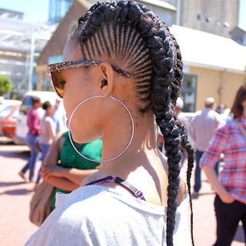 Hell to the YASS!! #frenchbraids #hoopz #shades