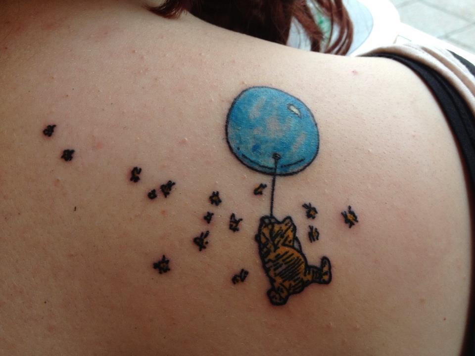 My tattoo of an original drawing from winnie the pooh, taken soon after it was done.
Done at Ashford custom tattoo, in kent, uk. They did an excellent job and I’m so happy with the results!