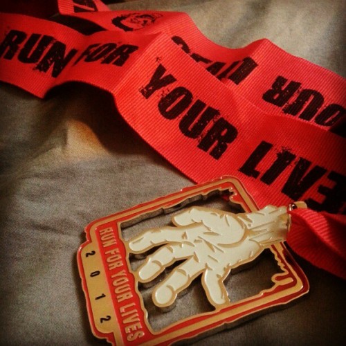 Survived zombie apocalypse. #RunForYourLives #5K #Zombies #Apocalypse #Zombie #Run