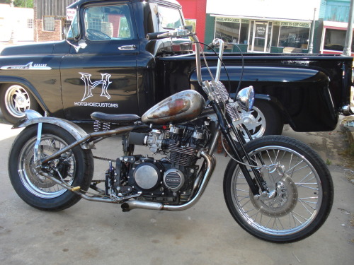 hotshoecustoms:Hotshoe Customs KZ750 Bobber, I can build you one too!!I started by making a super st