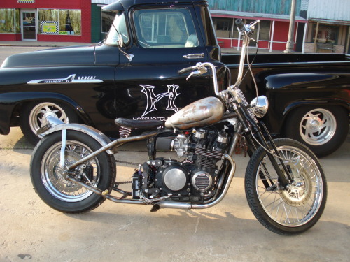 hotshoecustoms:Hotshoe Customs KZ750 Bobber, I can build you one too!!I started by making a super st