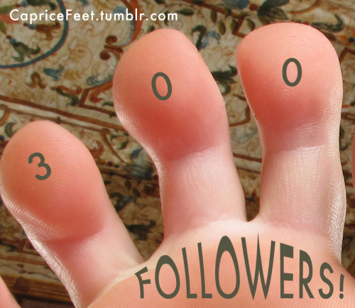 CapriceFeet.tumblr.com says: Thanx for 300 followers! CapriceFeet will walk on and on&mdash
