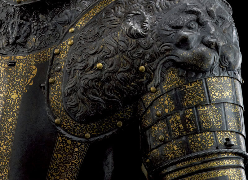 agameofclothes: A 16th century armour embossed with lions heads. It is the finest