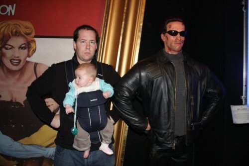 A dad at the wax museum.Thanks Jason B.