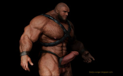 studs - male muscle fight aggression leather