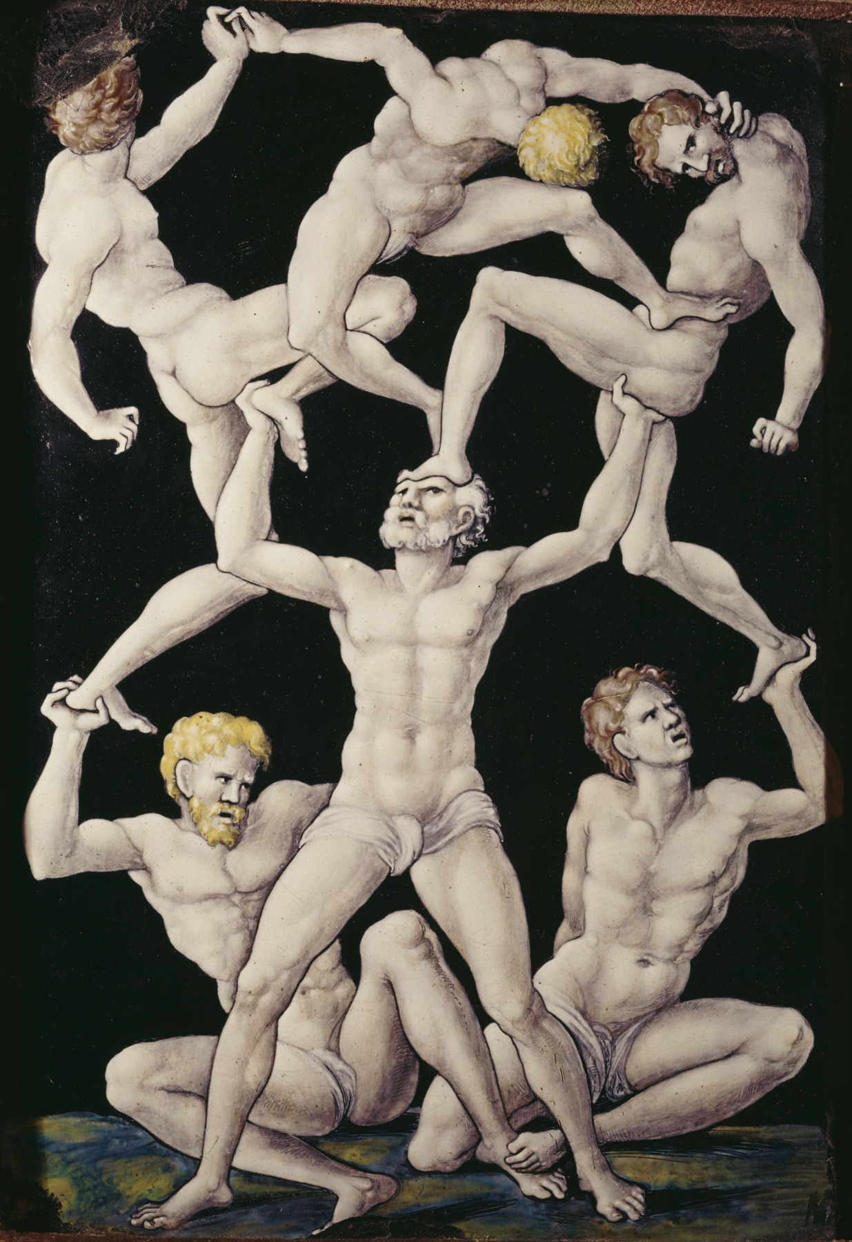 Pierre Pénicaud Acrobats, ca. 1550 Painted enamel on copper          H:
