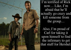 Nah. I&rsquo;m not worried about Rick. It looks like he&rsquo;s just had enough of playing games with fucking people. Kill them before they kill you. So proud of Carl. The boy grows up so fast.  