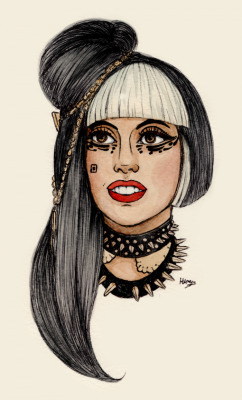 welcometothebtwball:  Lady Gaga by Helen Green.