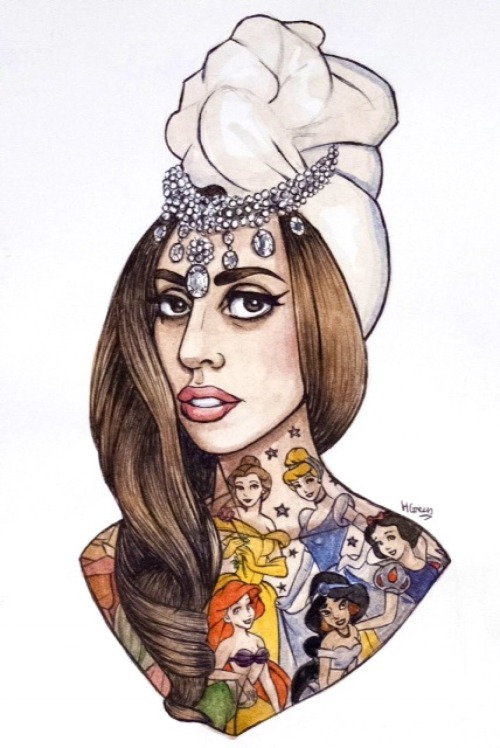 welcometothebtwball:  Lady Gaga by Helen Green.