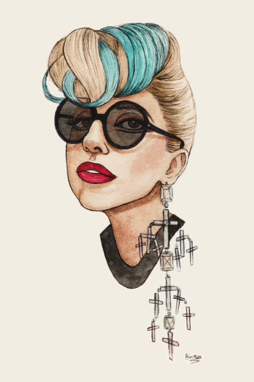 welcometothebtwball:  Lady Gaga by Helen Green.