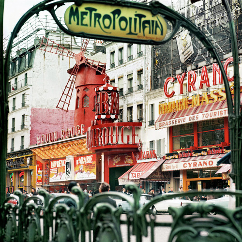 Place Blanche, Paris; photo by Hans Mauli; c. 1963.