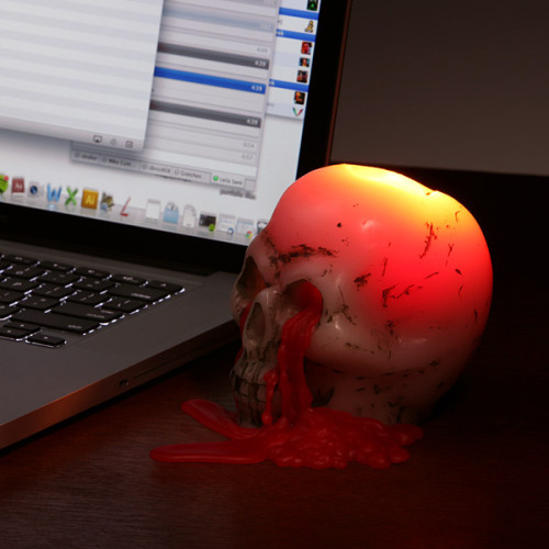 Porn  Bleeding Skull Candle  Think Geek.  photos