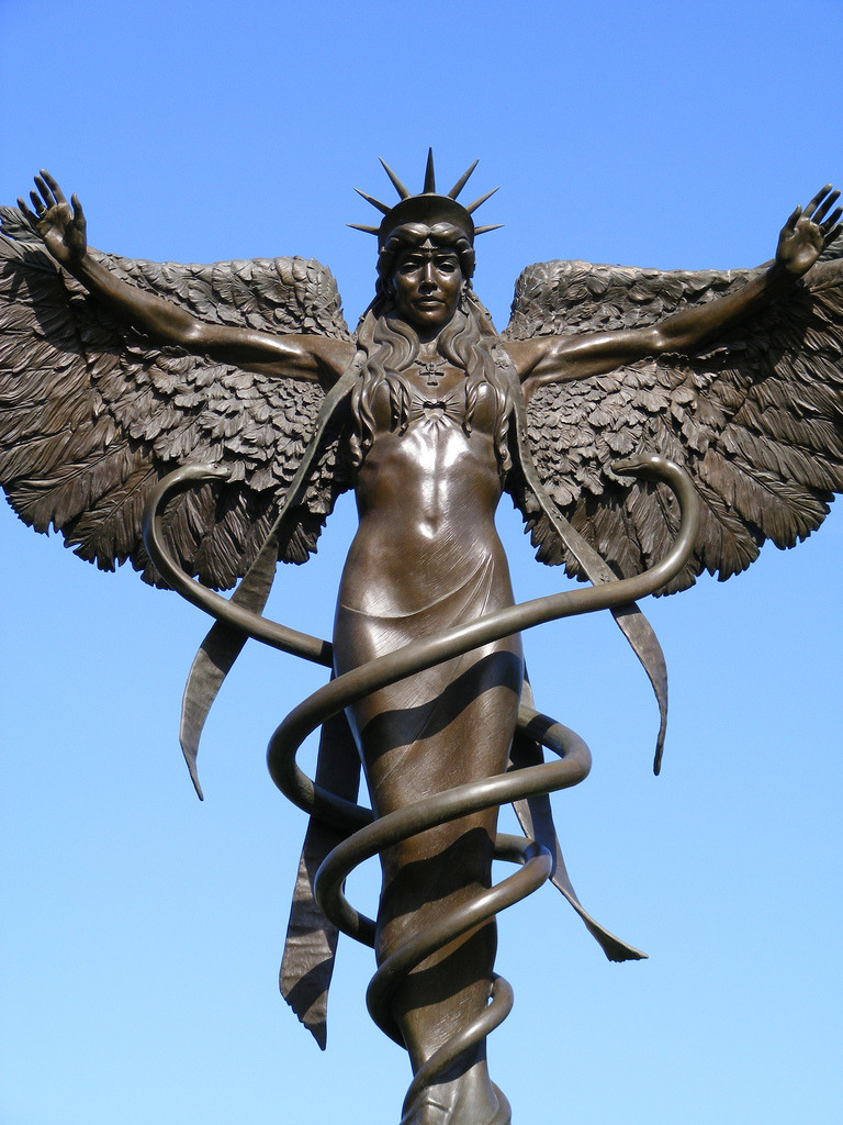 sanodox:
““Caduceus” Project Bronze Sculpture by James Muir Bronze Sculptor “Recognized internationally as the universal symbol of Medicine, the “Caduceus” has become an Angel of Healing rising, like the mythical Phoenix heralding a New Era of...