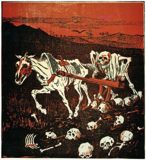  Caricatures of Death Personified From a pre-Revolutionary magazine, first published in Russia in 1906. Illustrations by Boris Kustodiev. Personifications of death included depictions of the devastating 1906 drought and ensuing famine, and the ravages