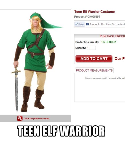 insanelygaming:No One Wants to be a Teen Elf Warrior..