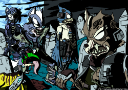 Star Fox characters as zombies with a dead Slippy Toad&hellip; Was actually a fun commission to complete. ^_^
