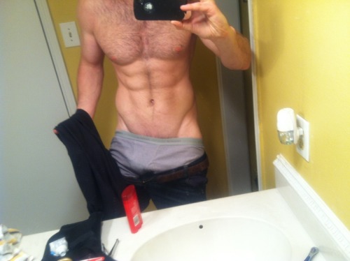 thecircumcisedmaleobsession:  34 year old straight hottie from Spring, TX I’d LOOOOOOOVE to have his body when I get that age! :) He’s got hair in all the right places. :) 