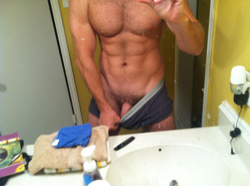 thecircumcisedmaleobsession:  34 year old straight hottie from Spring, TX I’d LOOOOOOOVE to have his body when I get that age! :) He’s got hair in all the right places. :) 