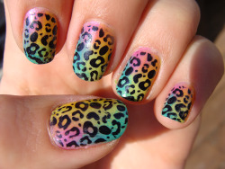 Nailpornography:   Rainbow Leopard Print Watch The Tutorial Here  