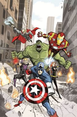 Comicsforever:  The Avengers // Artwork By Bobby Rubio (2012) Variant Cover For “Avengers Assemble #9”