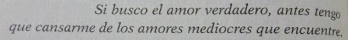 fckyeaholicity:   “ If I’m looking for true love, I first have to get the mediocre loves out of my system” 